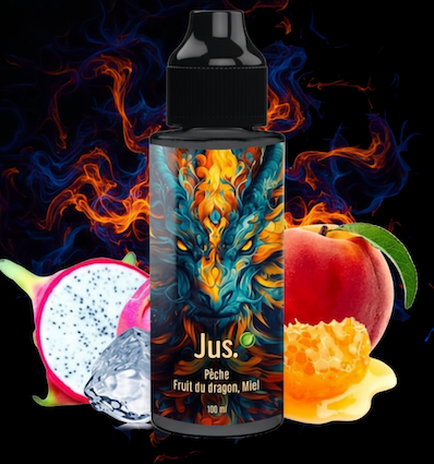 Pêche Fruit du Dragon Miel Jus. - 100ml